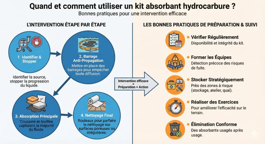 Quand et comment utiliser un kit absorbant hydrocarbure ?